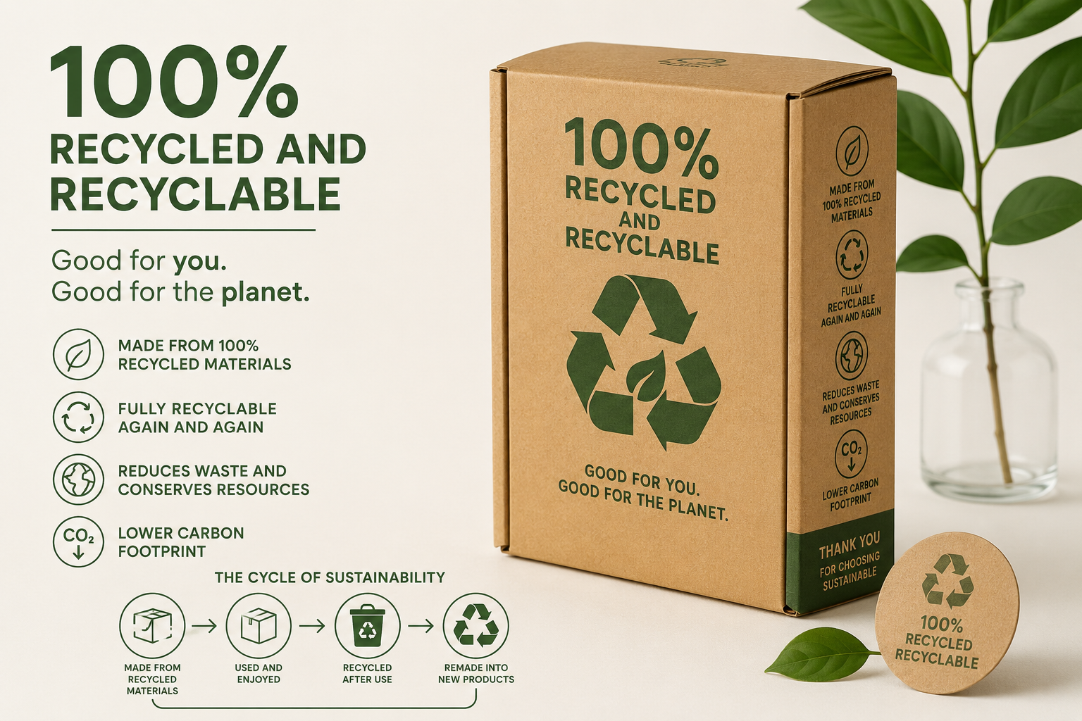 100% recycled and recyclable.