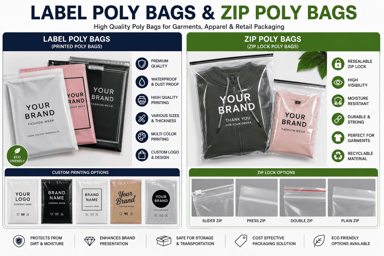 Label Poly Bags & Zip Poly Bags